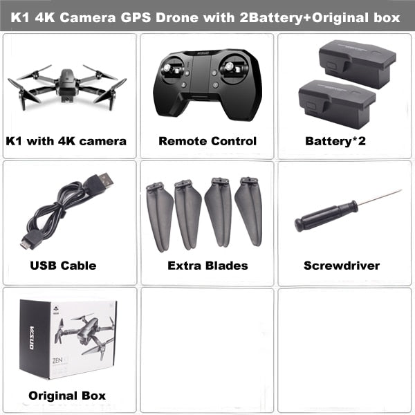 Visuo ZEN K1 GPS RC Drone with 50 Times Zoom 4K Wide-Angle HD Dual Camera 5G Wifi FPV Brushless Motor Flight 28mins Dron VS F11