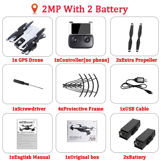 Upgraded Version Sg900s X192 GPS Quadcopter 1080p HD Camera Rc Helicopter Fixed Point Wifi Fpv Drone Follow Me Mode Dron RC Toys